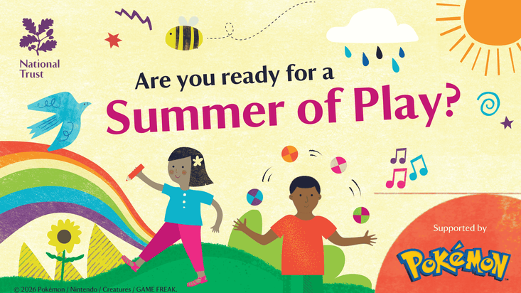 Summer of Play 2026 creative illustration showing Summer of Play is working in partnership with Pokémon.